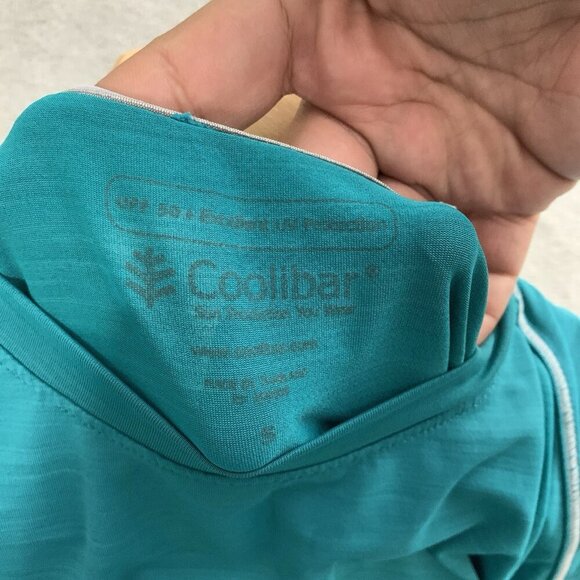 Coolibar Shirt Men's Small Teal Agility Short Sleeve Performance Tee UPF 50+ - Picture 6 of 9
